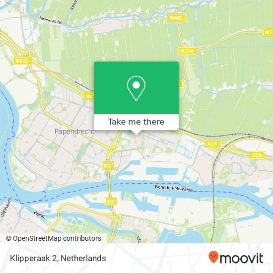 Klipperaak 2, 3356 MN Papendrecht Karte