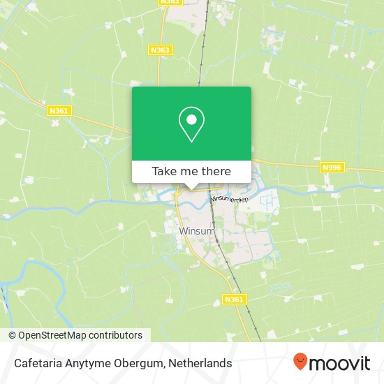 Cafetaria Anytyme Obergum, Hoofdstraat Obergum 36 9951 AH Winsum map