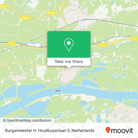 Burgemeester H. Houtkoperlaan 5, Burgemeester H. Houtkoperlaan 5, 4051 EW Ochten, Nederland map