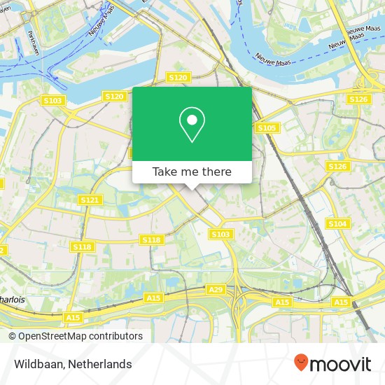 Wildbaan, Wildbaan, 3075 Rotterdam, Nederland map