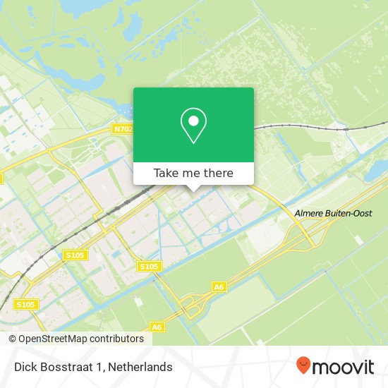 Dick Bosstraat 1, 1336 CX Almere-Buiten Karte