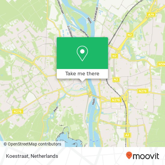 Koestraat, Koestraat, 6211 HR Maastricht, Nederland Karte