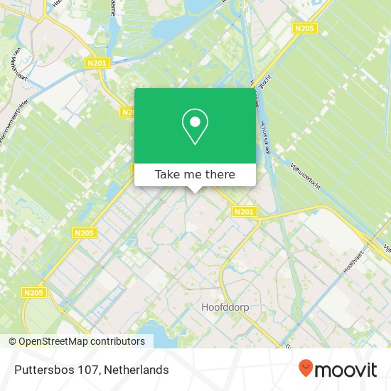 Puttersbos 107, 2134 TE Hoofddorp map