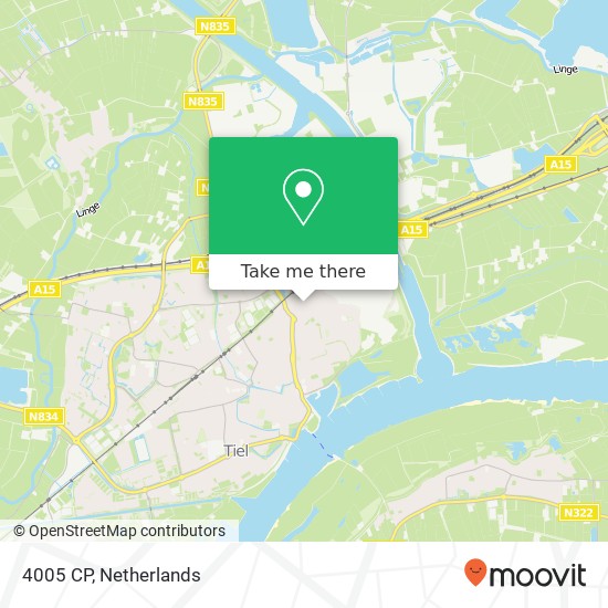 4005 CP, 4005 CP Tiel, Nederland map