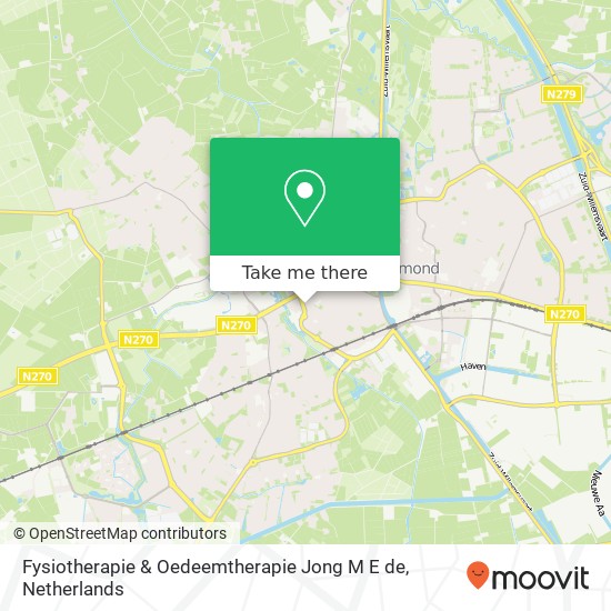 Fysiotherapie & Oedeemtherapie Jong M E de, Cortenbachstraat 130 map