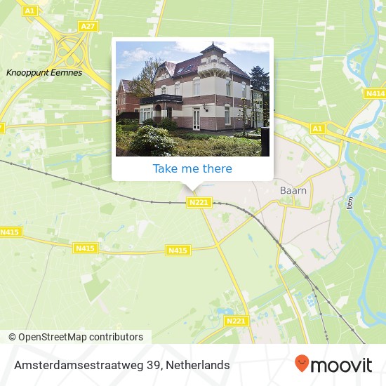 Amsterdamsestraatweg 39, 3744 MA Baarn map