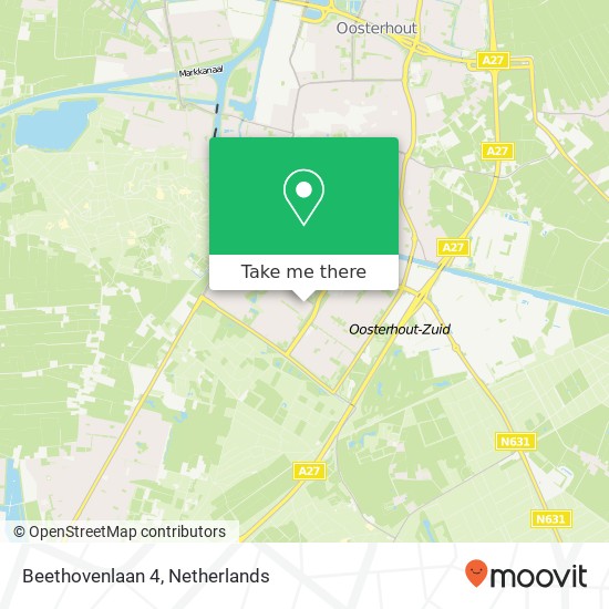 Beethovenlaan 4, 4904 MH Oosterhout map
