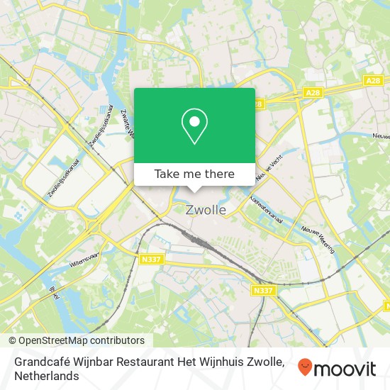 Grandcafé Wijnbar Restaurant Het Wijnhuis Zwolle, Grote Kerkplein 7 Karte