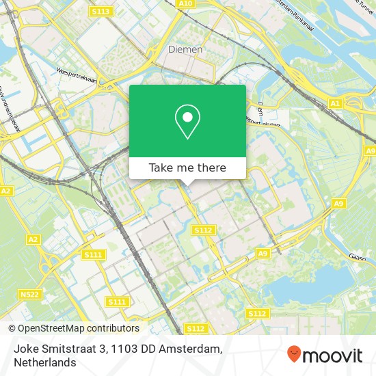 Joke Smitstraat 3, 1103 DD Amsterdam Karte