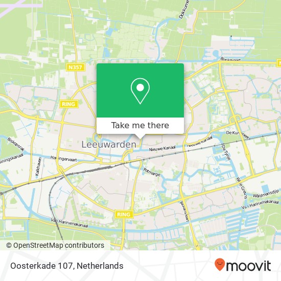 Oosterkade 107, 8911 KJ Leeuwarden Karte