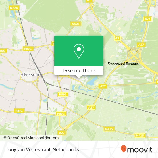 Tony van Verrestraat, 1223 Hilversum Karte