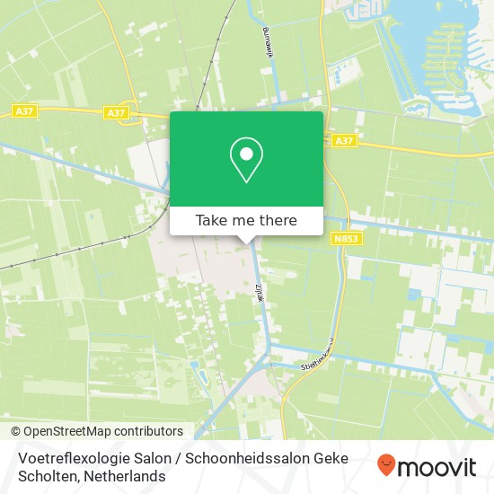 Voetreflexologie Salon / Schoonheidssalon Geke Scholten, Ringlaan 4 Karte