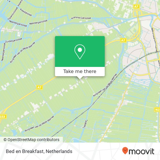 Bed en Breakfast, Zuiderweg 33 map