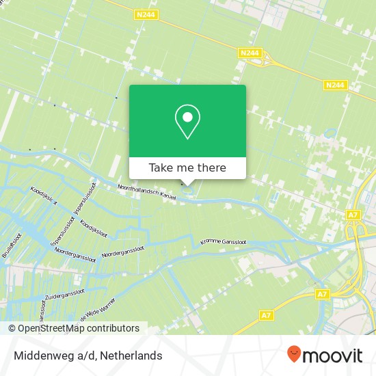 Middenweg a/d Karte