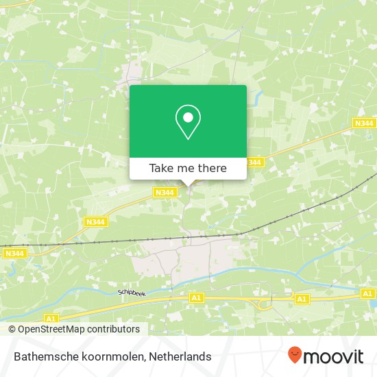 Bathemsche koornmolen map