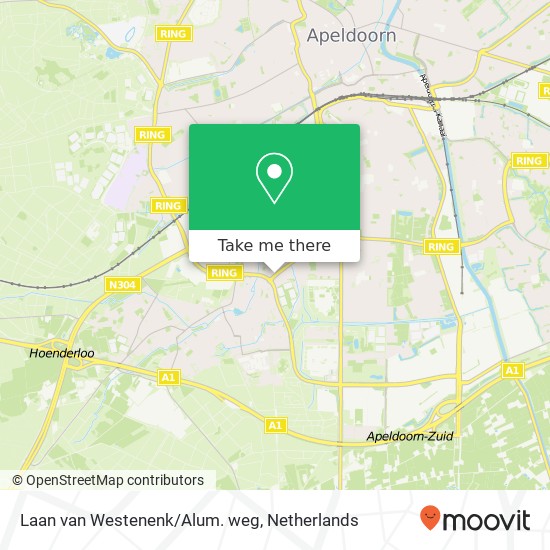 Laan van Westenenk/Alum. weg map