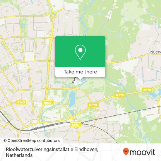 Rioolwaterzuiveringsinstallatie Eindhoven map