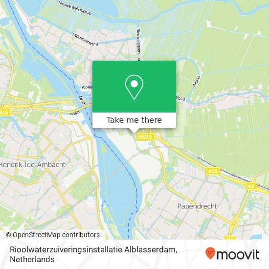 Rioolwaterzuiveringsinstallatie Alblasserdam map