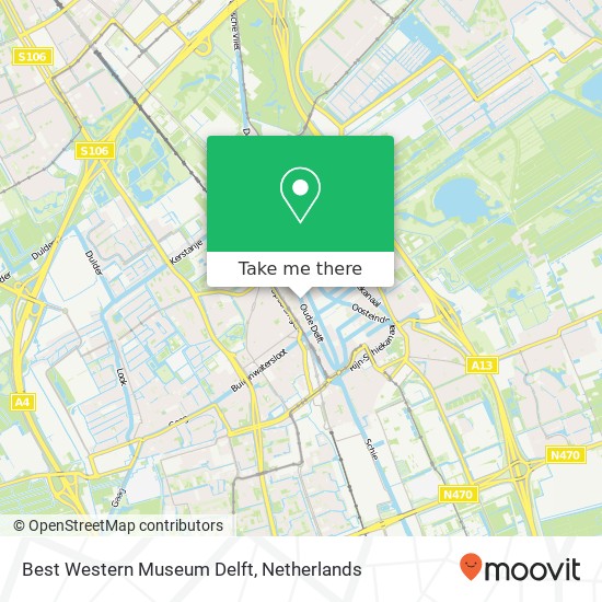 Best Western  Museum Delft map