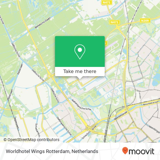 Worldhotel Wings Rotterdam map