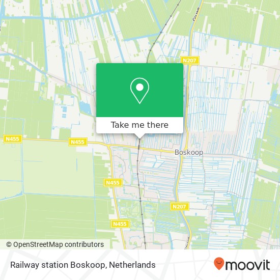 Railway station Boskoop map