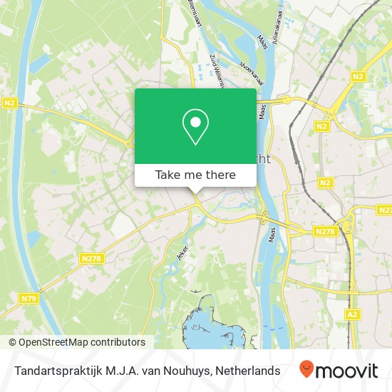 Tandartspraktijk M.J.A. van Nouhuys, Hertogsingel 89 Karte