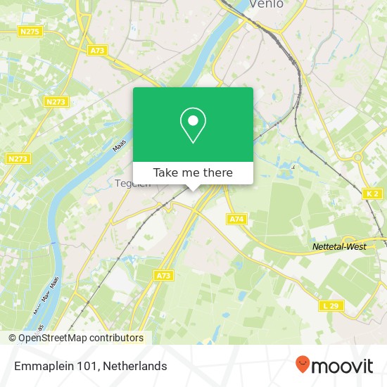 Emmaplein 101, Emmaplein 101, 5932 ED Tegelen, Nederland Karte