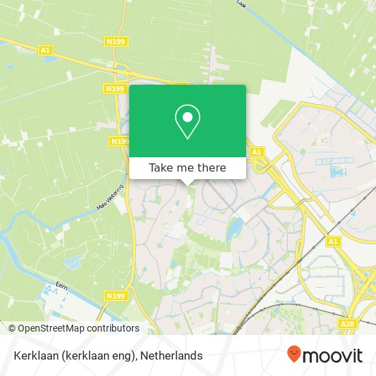 Kerklaan (kerklaan eng), 3828 CJ Hoogland map