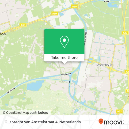 Gijsbreght van Amstelstraat 4, 4906 JG Oosterhout Karte