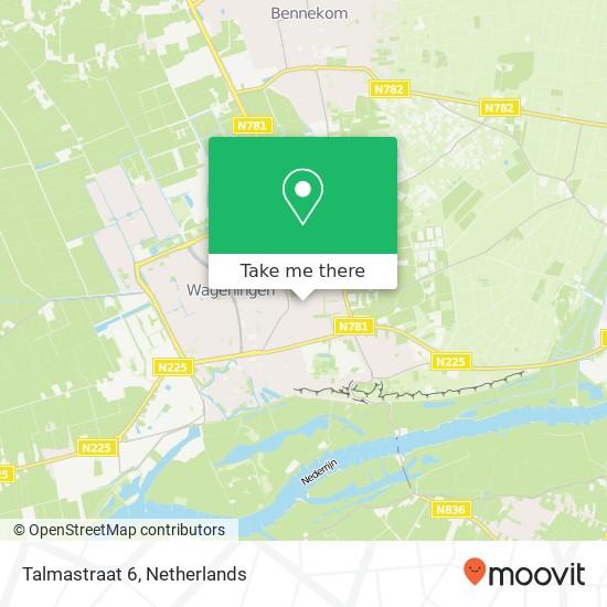 Talmastraat 6, 6706 DT Wageningen map