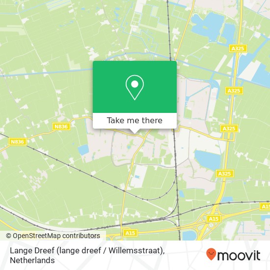 Lange Dreef (lange dreef / Willemsstraat), 6662 DM Elst map
