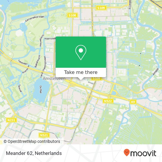 Meander 62, 1181 WN Amstelveen Karte