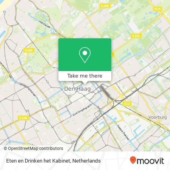 Eten en Drinken het Kabinet, Lange Houtstraat 15 map