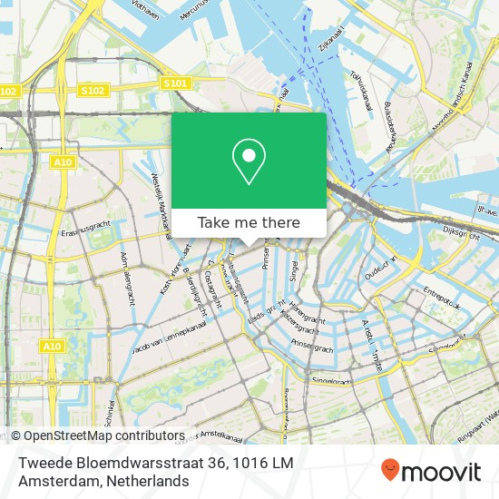 Tweede Bloemdwarsstraat 36, 1016 LM Amsterdam map