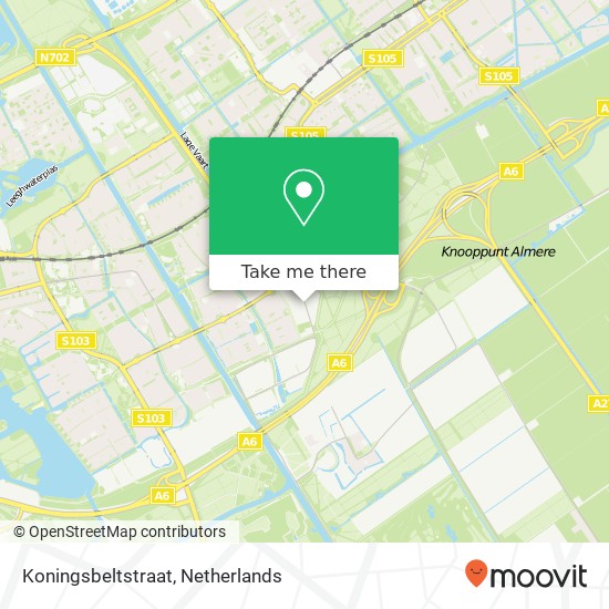 Koningsbeltstraat, 1329 AG Almere-Stad map