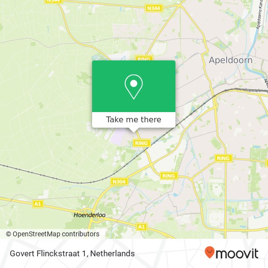 Govert Flinckstraat 1, Govert Flinckstraat 1, 7312 RN Apeldoorn, Nederland Karte