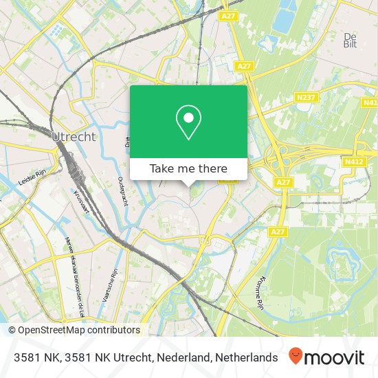 3581 NK, 3581 NK Utrecht, Nederland map