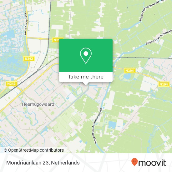 Mondriaanlaan 23, 1701 TB Heerhugowaard Karte