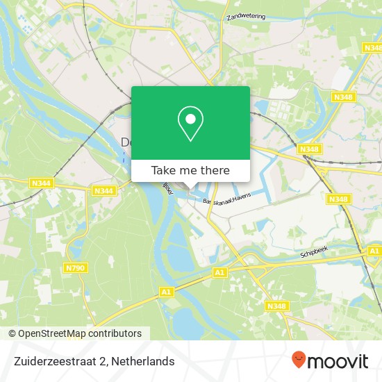 Zuiderzeestraat 2, 7411 MC Deventer map