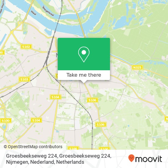 Groesbeekseweg 224, Groesbeekseweg 224, Nijmegen, Nederland Karte