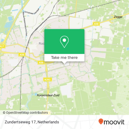 Zundertseweg 17, 4707 XD Roosendaal Karte