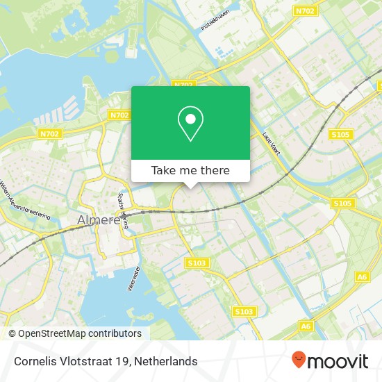 Cornelis Vlotstraat 19, Cornelis Vlotstraat 19, 1318 AE Almere, Nederland map