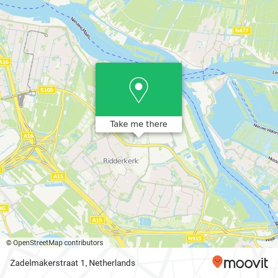Zadelmakerstraat 1, 2984 CC Ridderkerk map