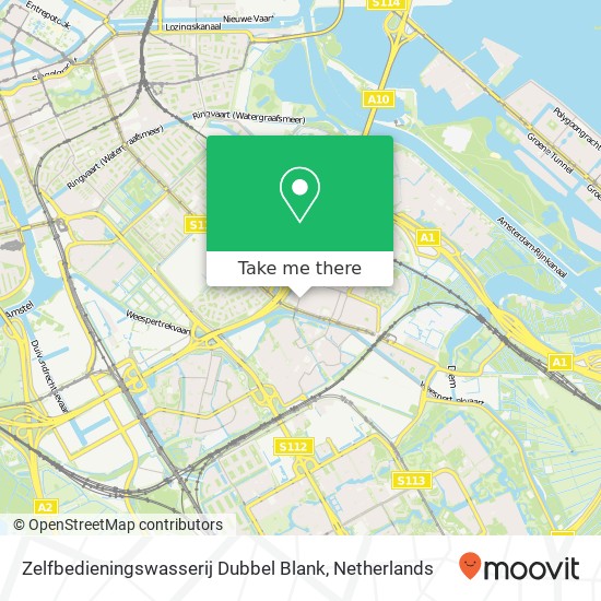 Zelfbedieningswasserij Dubbel Blank map