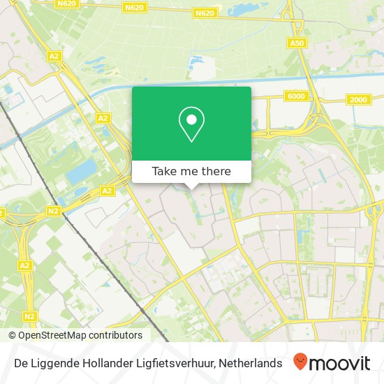 De Liggende Hollander Ligfietsverhuur map