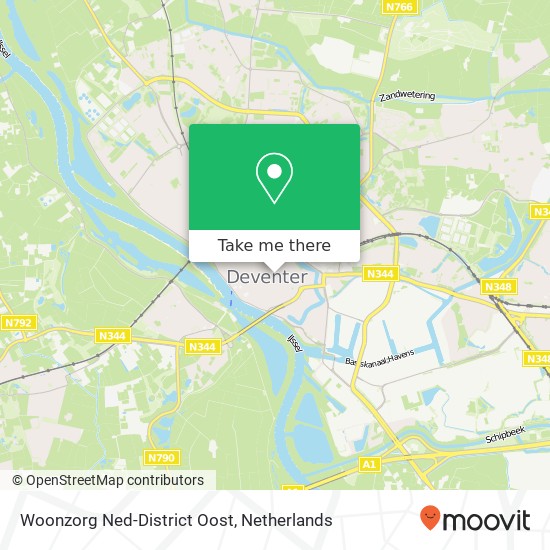 Woonzorg Ned-District Oost map