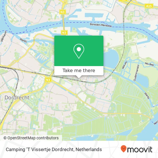 Camping 'T Vissertje Dordrecht map