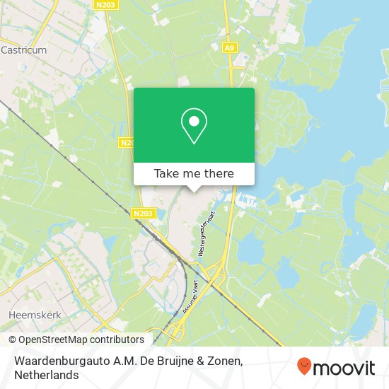 Waardenburgauto A.M. De Bruijne & Zonen Karte