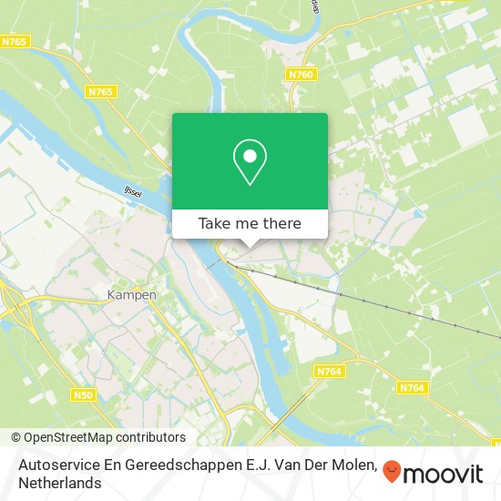 Autoservice En Gereedschappen E.J. Van Der Molen Karte