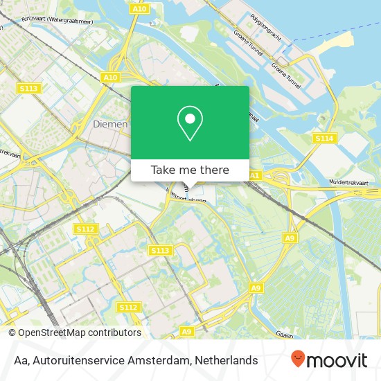 Aa, Autoruitenservice Amsterdam map
